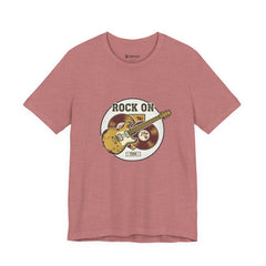 Rock On Guitar Crest Tee | Retro Band Tee, Vintage Concert-Style Shirt