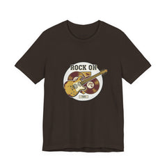 Rock On Guitar Crest Tee | Retro Band Tee, Vintage Concert-Style Shirt