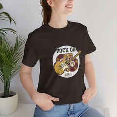 Rock On Guitar Crest Tee | Retro Band Tee, Vintage Concert-Style Shirt