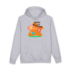 Growling Lion Floral Hoodie — 'Never Stop Growling' Cute Retro Animal Graphic Hoodie