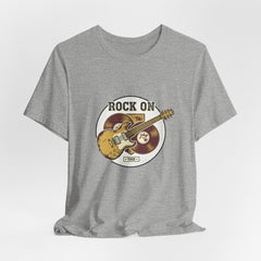 Rock On Guitar Crest Tee | Retro Band Tee, Vintage Concert-Style Shirt