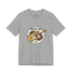Rock On Guitar Crest Tee | Retro Band Tee, Vintage Concert-Style Shirt