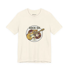 Rock On Guitar Crest Tee | Retro Band Tee, Vintage Concert-Style Shirt