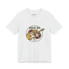 Rock On Guitar Crest Tee | Retro Band Tee, Vintage Concert-Style Shirt