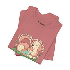 Pet Parent Matching Tee | paw print design, dog mom companion