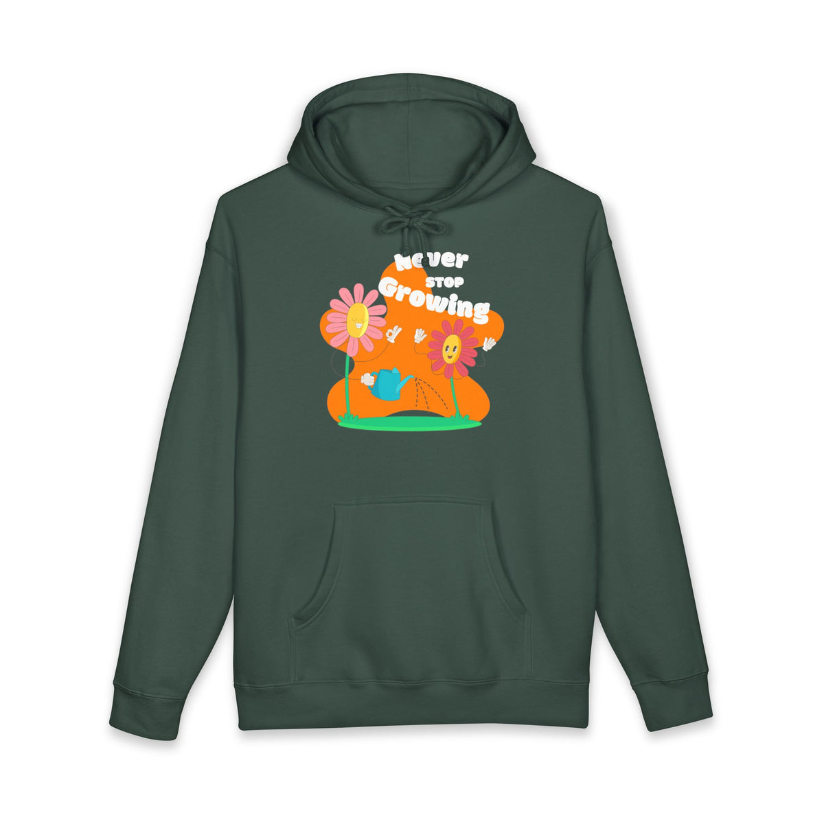 Growling Lion Floral Hoodie — 'Never Stop Growling' Cute Retro Animal Graphic Hoodie