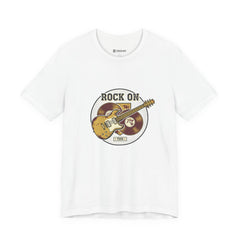Rock On Guitar Crest Tee | Retro Band Tee, Vintage Concert-Style Shirt