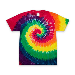 Tie-Dye Spiral Embroidered T-Shirt — Oversized Rainbow Retro Tee