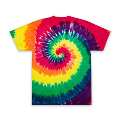Tie-Dye Spiral Embroidered T-Shirt — Oversized Rainbow Retro Tee