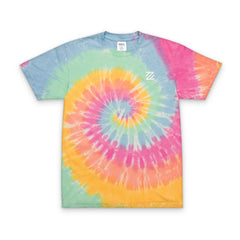 Tie-Dye Spiral Embroidered T-Shirt — Oversized Rainbow Retro Tee