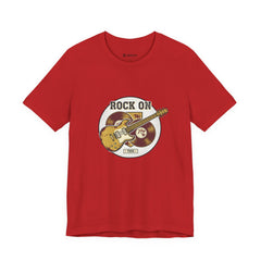 Rock On Guitar Crest Tee | Retro Band Tee, Vintage Concert-Style Shirt
