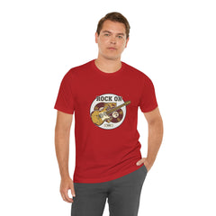 Rock On Guitar Crest Tee | Retro Band Tee, Vintage Concert-Style Shirt