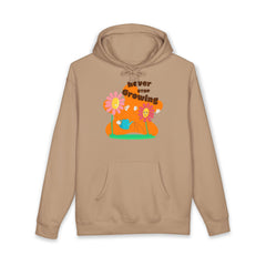 Growling Lion Floral Hoodie — 'Never Stop Growling' Cute Retro Animal Graphic Hoodie