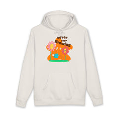 Growling Lion Floral Hoodie — 'Never Stop Growling' Cute Retro Animal Graphic Hoodie