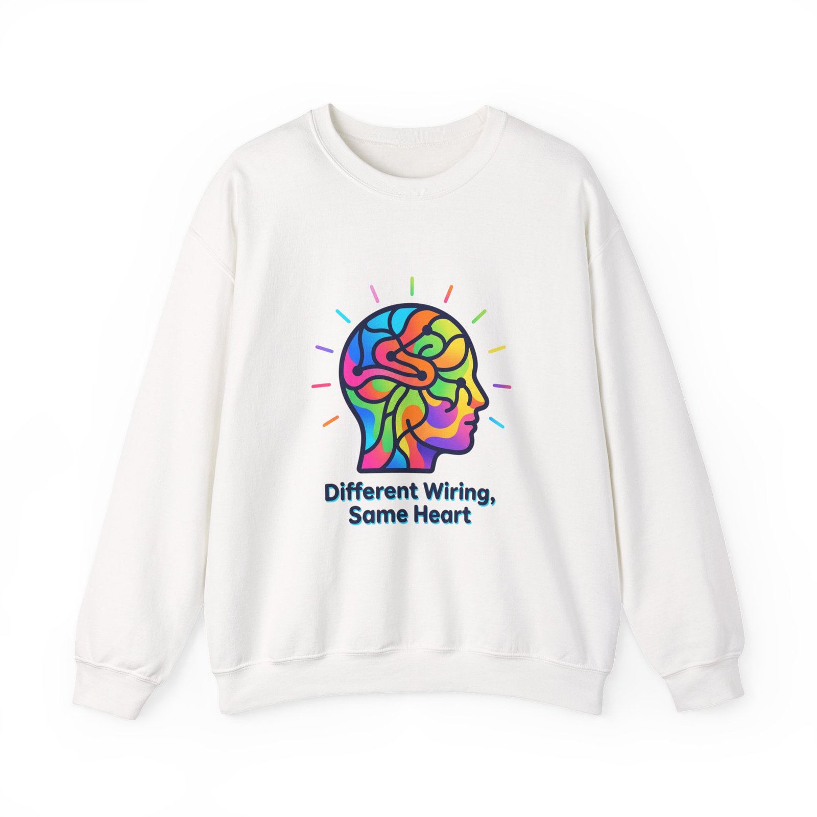Different Wiring Same Heart Sweatshirt | neurodiversity, autistic pride